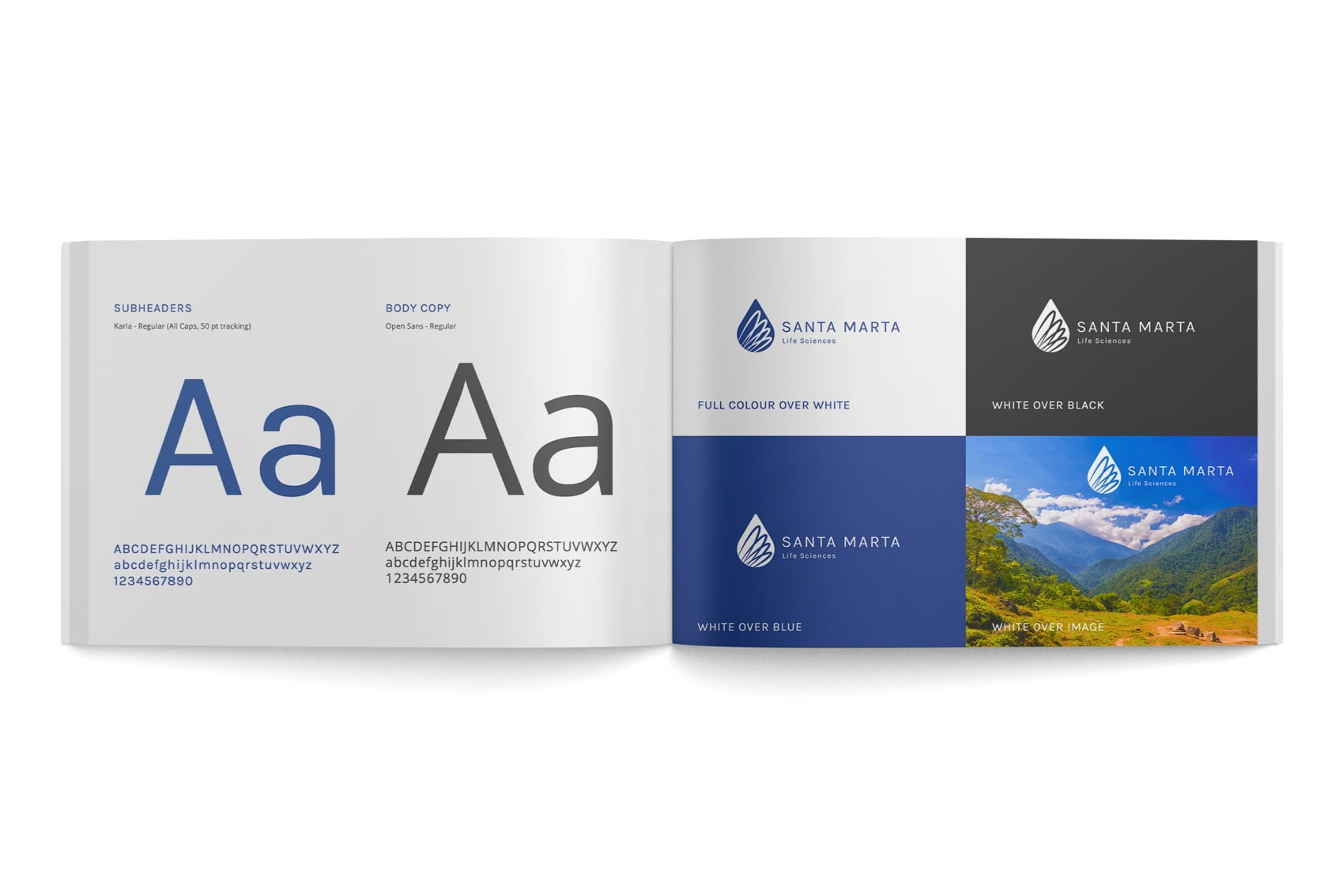 Full brand guideline with font and colour schemes to accompany the newly designed logo